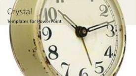  Presentation with old fashioned photo album - Beautiful theme featuring old-retro-alarm-clock-photo backdrop and a soft green colored foreground