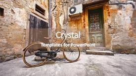  Presentation with vintage retro - Beautiful slide set featuring old retro bicycle on vintage backdrop and a coral colored foreground