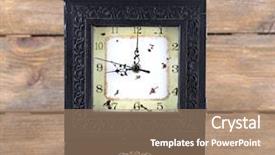  Presentation with movie screen in old retro - Slide set featuring old retro clock on wooden background and a  colored foreground