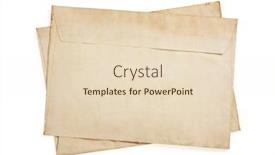  Presentation with envelope - PPT theme consisting of old-retro-envelope-isolated background and a lemonade colored foreground