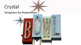  Presentation with red white blue - Slide set consisting of old retro neon bowling alley background and a white colored foreground