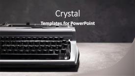  Presentation with retro - Colorful slide set enhanced with old-retro-typewriter-at-wooden backdrop and a dark gray colored foreground