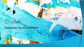  Presentation with posters - Audience pleasing theme consisting of old-ripped-blank-torn-grunge backdrop and a cyan colored foreground