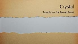  Presentation with torn paper - PPT theme with torn sheet - old ripped paper with gray background and a coral colored foreground