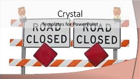  Presentation with road stop sign - Amazing slides having old road closed sign isolated backdrop and a white colored foreground
