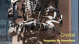  Presentation with future city - PPT layouts with old-robot-in-the-streets background and a tawny brown colored foreground