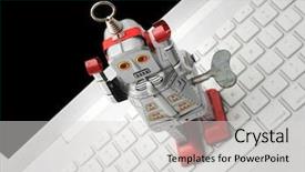  Presentation with robot toy - Colorful presentation enhanced with  backdrop and a  colored foreground