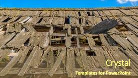  Presentation with old house - Cool new theme with old roof of a house backdrop and a tawny brown colored foreground