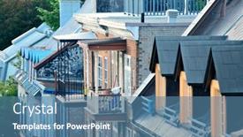  Presentation with architecture city - Cool new presentation design with old roof of architecture in quebec city backdrop and a teal colored foreground