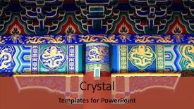  Presentation with chinese architecture - Presentation with old roof of chinese buildings background and a red colored foreground