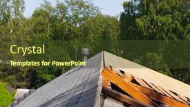  Presentation with renovation - Cool new presentation with old-roof-renovation-frame backdrop and a tawny brown colored foreground