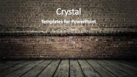  Presentation with brick wall - Presentation theme with old room with brick wall background and a dark gray colored foreground