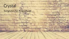  Presentation with old film - PPT theme featuring old room with brick wall background and a lemonade colored foreground