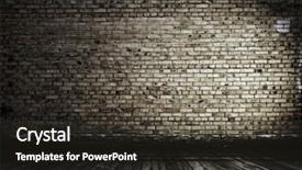  Presentation with brick - Colorful theme enhanced with old room with brick wall backdrop and a dark gray colored foreground