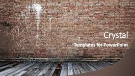  Presentation with brick wall - Audience pleasing presentation theme consisting of old room with brick wall backdrop and a violet colored foreground