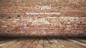  Presentation with brick wall - Audience pleasing PPT theme consisting of old room with brick wall backdrop and a coral colored foreground