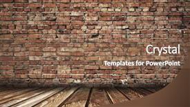  Presentation with brick - Beautiful PPT theme featuring old room with brick wall backdrop and a violet colored foreground