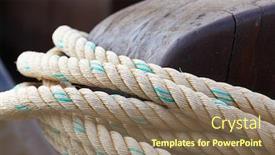  Presentation with boat - Slide set enhanced with old rope piled up on a boat background and a coral colored foreground