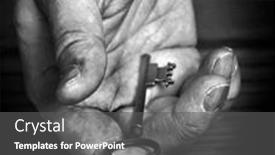  Presentation with rough - Slide set consisting of old-rough-hand-holding background and a dark gray colored foreground