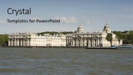  Presentation with old london - Beautiful slides featuring old royal naval college backdrop and a light blue colored foreground