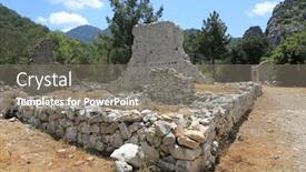  Presentation with turkey - Colorful PPT theme enhanced with old-ruine-of-building backdrop and a gray colored foreground