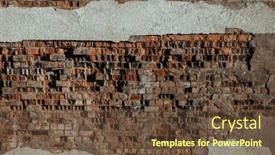  Presentation with brick wall - Presentation theme consisting of old-ruined-brick-wall and a tawny brown colored foreground