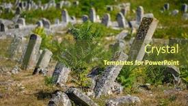  Presentation with obsolete - Slide set enhanced with old-ruined-tombstones background and a tawny brown colored foreground