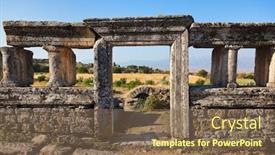  Presentation with architecture old - Audience pleasing slides consisting of old ruins at pamukkale turkey - architecture background backdrop and a violet colored foreground