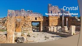  Presentation with architecture old - PPT layouts having old ruins at pamukkale turkey - architecture background background and a teal colored foreground