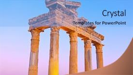  Presentation with archeology - Presentation theme consisting of old ruins in side turkey background and a  colored foreground