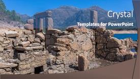  Presentation with old - Slides featuring old-ruins-of-vilarinho-das background and a teal colored foreground