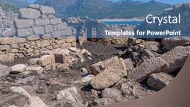  Presentation with old - PPT theme having old-ruins-of-vilarinho-das background and a teal colored foreground