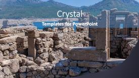  Presentation with old - PPT theme consisting of old-ruins-of-vilarinho-das background and a teal colored foreground