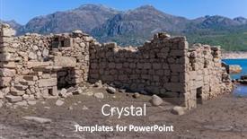  Presentation with old - PPT theme consisting of old-ruins-of-vilarinho-das background and a gray colored foreground