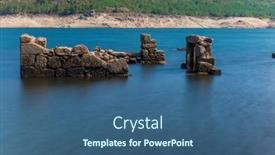  Presentation with old - PPT layouts with old-ruins-of-vilarinho-das background and a ocean colored foreground