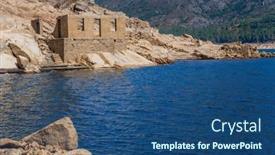  Presentation with old - PPT theme having old-ruins-of-vilarinho-das background and a ocean colored foreground