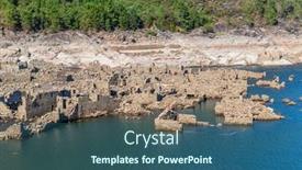  Presentation with old - Presentation theme with old-ruins-of-vilarinho-das background and a ocean colored foreground