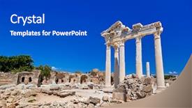  Presentation with archaeology - Colorful slide deck enhanced with old ruins in side turkey backdrop and a cobalt blue colored foreground