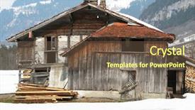  Presentation with rural - PPT theme featuring old rural house in engelberg switzerland background and a tawny brown colored foreground