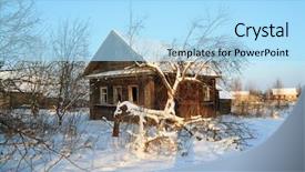  Presentation with rural housing - Presentation theme with homemade swedish meatballs with cream sauce and parsley note shallow depth of field background and a tawny brown colored foreground