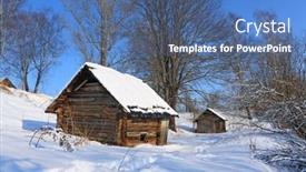  Presentation with rural - Slide set featuring old rural house in snow background and a ocean colored foreground