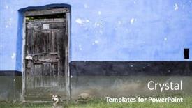  Presentation with world tourism - PPT theme consisting of old-rural-saxon-architecture-heritage background and a violet colored foreground