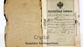  Presentation with passport - Amazing presentation theme having old russia's passport circa 1909 backdrop and a soft green colored foreground