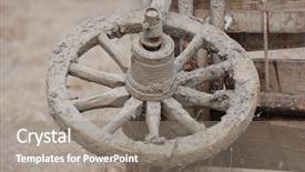  Presentation with russian historical - Presentation theme consisting of old russian horse cart detale of field for historical military reenacting background and a gray colored foreground