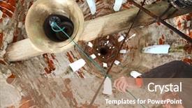  Presentation with orthodox - Theme with old russian orthodox church background and a coral colored foreground