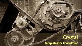  Presentation with gear - Presentation theme consisting of old rusted gear transmission b background and a tawny brown colored foreground