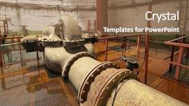  Presentation with industrial pump - Slide deck enhanced with old rusted pump station inside background and a coral colored foreground
