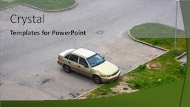  Presentation with old car - Beautiful slide set featuring old-rustic-car-parked backdrop and a light gray colored foreground