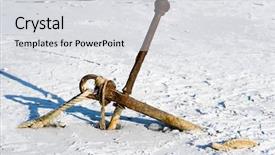  Presentation with anchor - Amazing PPT theme having old rusty anchor frozen backdrop and a  colored foreground