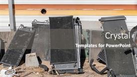  Presentation with automotive - PPT layouts featuring old-rusty-automotive-radiator-parts background and a gray colored foreground